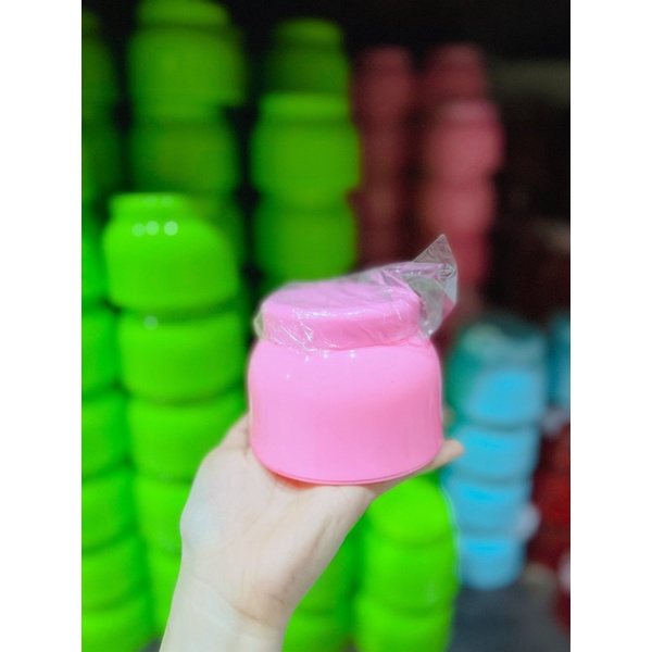 Hủ nhựa đựng kem 150g hình bầu tròn màu hồng phấn