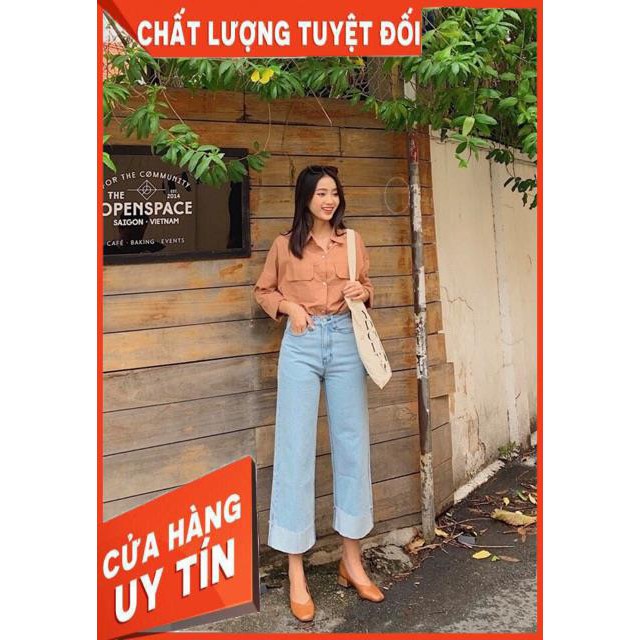 [Mã WASTMAY giảm 15% tối đa 30K đơn 150K] QUẦN JEANS ỐNG RỘNG GẤP ỐNG LƯNG CAO | BigBuy360 - bigbuy360.vn