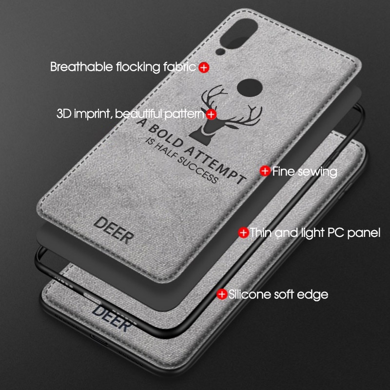 Xiaomi Redmi Note 8T 9 8 7 6 5 Pro Prime 4X Mi Note 10 Lite Waterproof TPU +Fabric Cloth Skin Back Slim Soft Cover