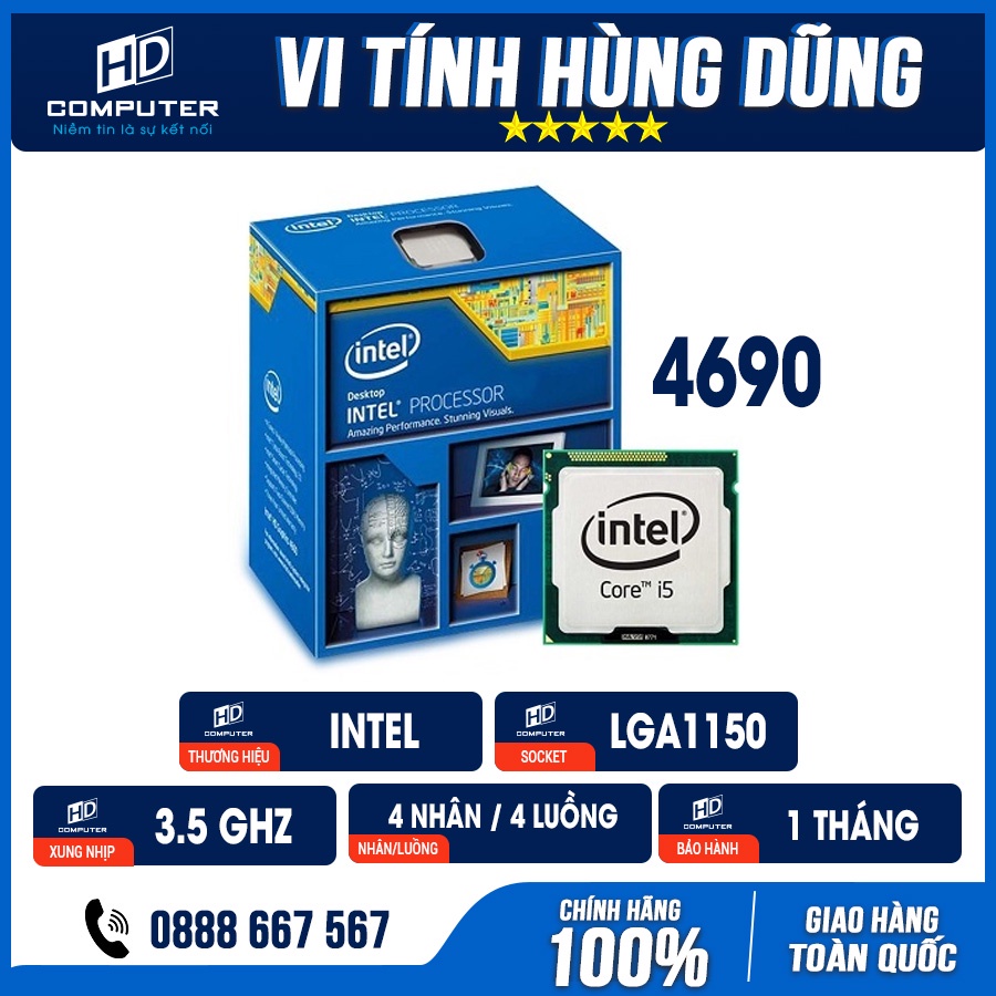 CPU sk 1150, i5 4460 / i5 4570/ i5 4590/ i5 4690/ xeon 1220v3/ 1226 v3 chíp máy tính chạy trên main h81, b85, h97, z97