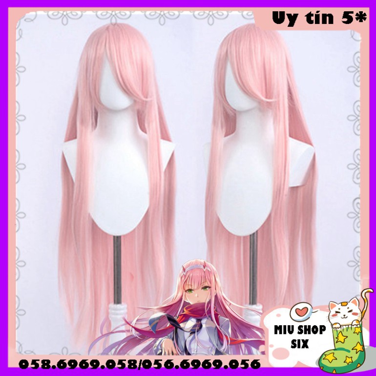 [Sẵn] Wig/tóc giả cosplay Zero Two - cơ bản nữ thẳng hồng phấn/hồng nhạt 1m -100cm tại MIU SHOP 06