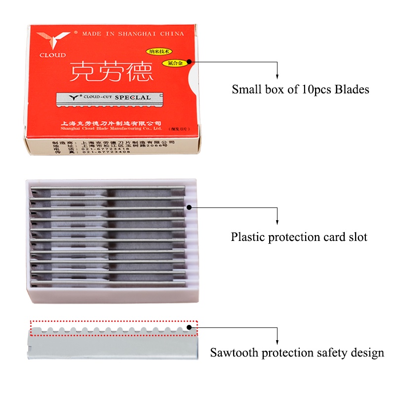 Set 50/100 lưỡi dao cạo râu Meisha C0013A bằng thép không gỉ an toàn