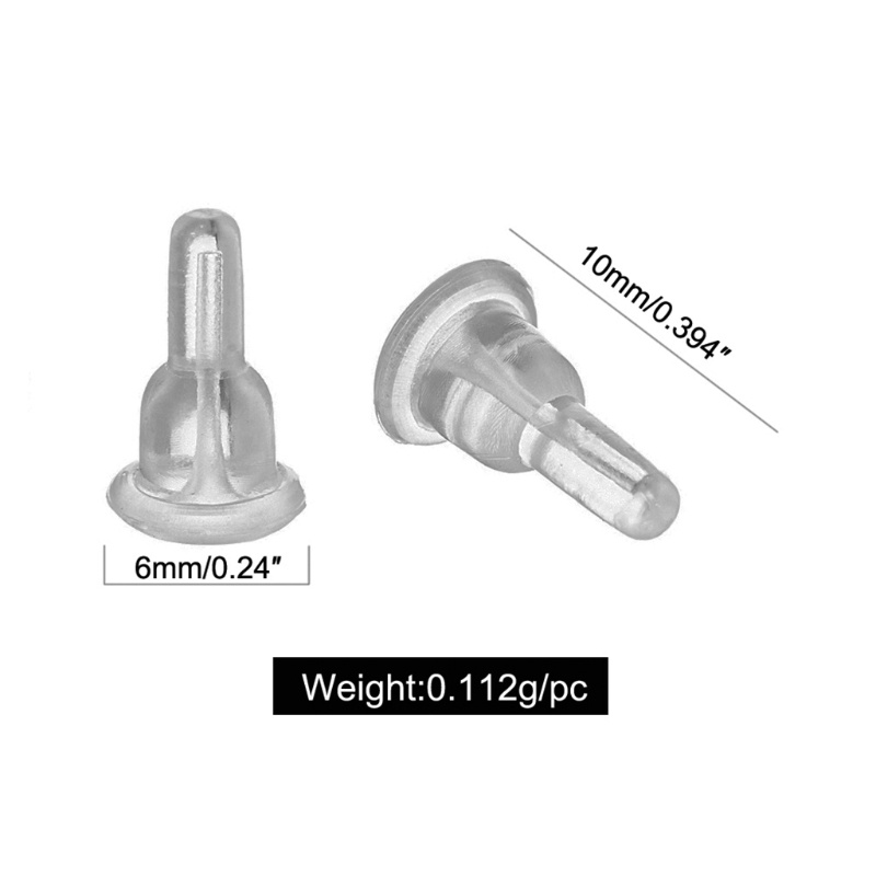 Set 50 Miếng Đệm Cao Su Silicon Mềm Trong Suốt Chống Trượt An Toàn Cho Bông Tai / Trang Sức