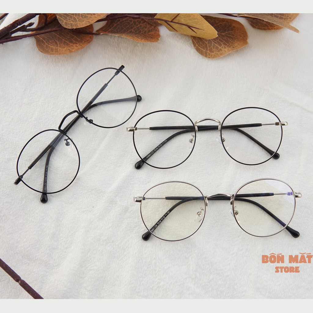 Gọng Kính Cận Tròn Kim Loại Vintage 9901