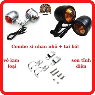 Bộ 2 đèn xi nhan hột vịt hột gà🏍🛵 pat 🏍🛵xi nhan classic🏍🛵hột gà thép sơn tĩnh điện và xi inox
