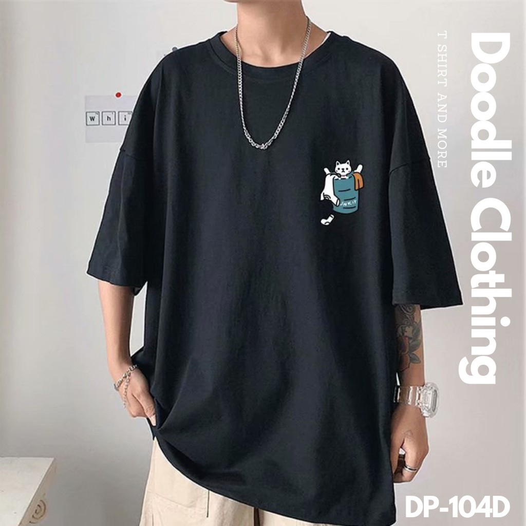 Áo Thun Nam Nữ Tay Lỡ Unisex Oversize Áo phông Form Rộng Basic Tee HÌNH LOGO MÈO NHỎ