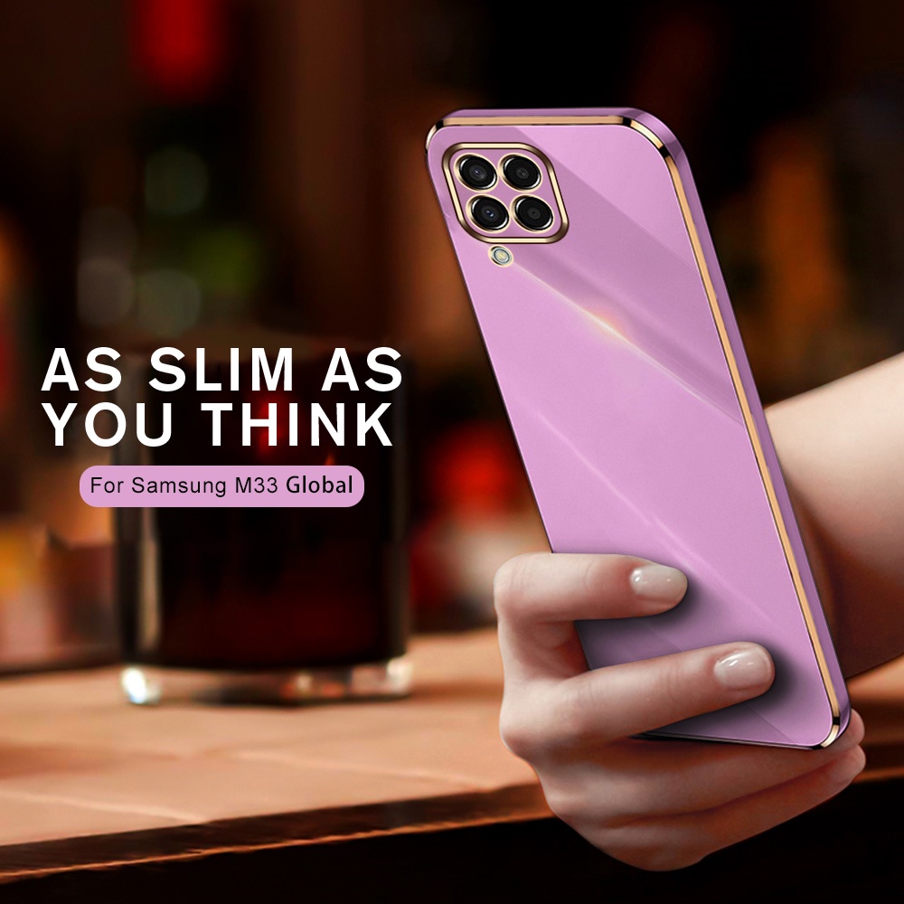 Ốp Điện Thoại TPU Dẻo Vuông Mạ Màu Samsung Galaxy M33 Sumsung M33 M53 M23 M13 2022 M 33 5G SM-M336B 6.6"