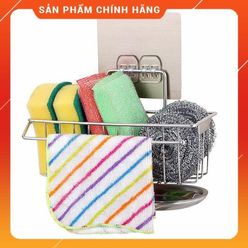 [VIP] Kệ Inox Đựng Đồ Rửa Chén Kèm Khay Hứng Nước Dán Tường Tiện Lợi