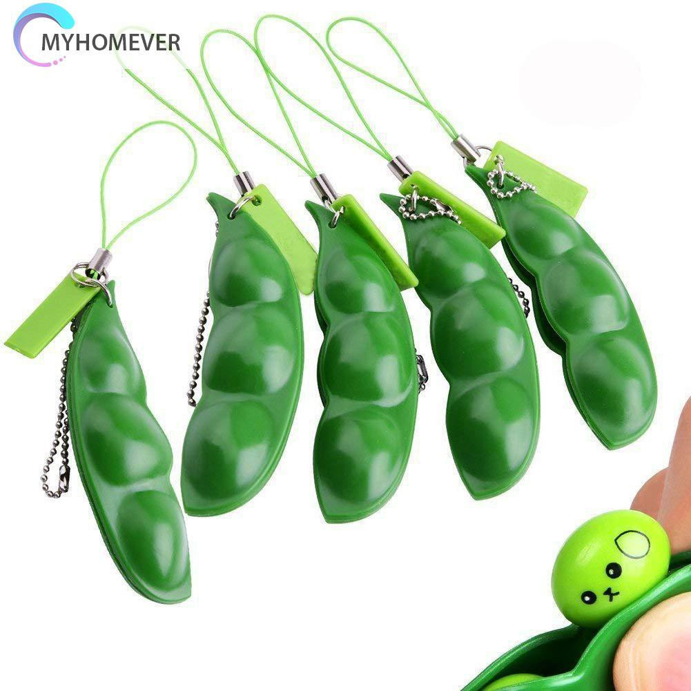 Pop It Fidget Đồ chơi Sensory Fidget Đồ chơi Squeeze Pea Beans Relieve Stress Fun Game Keychain Decor