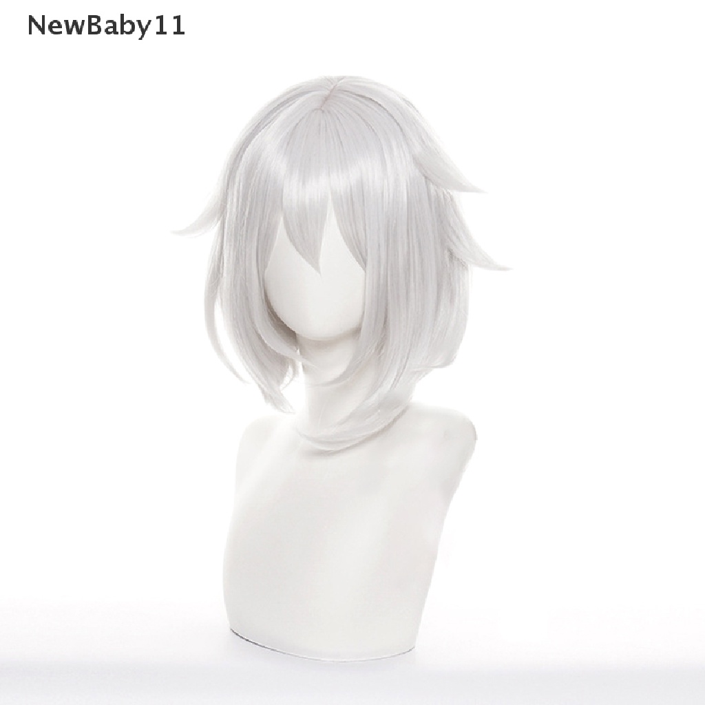 1 Bộ Tóc Giả Màu Trắng Dùng Hóa Trang Genshin Va Chạm Kanban Musume Paimon