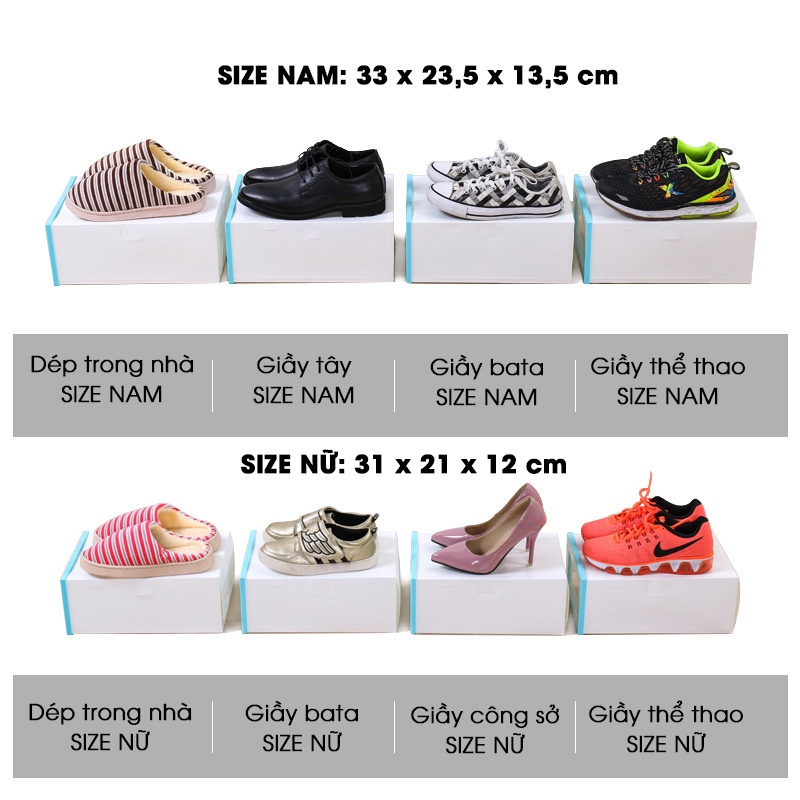 Hộp đựng giày đựng đồ nhựa cứng trong suốt cao cấp xếp chồng tốt - Chịu Lực 4kg  88190 SHIP NHANH 88