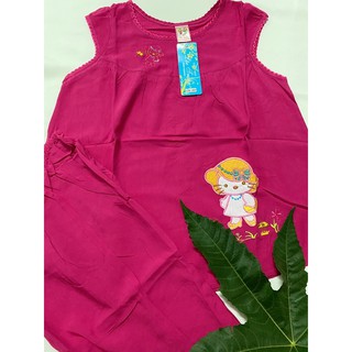 Bộ lanh/tole/tone bé gái 16-40 kg thêu quần lững như ảnh (Cở sở may Lộc Trung)