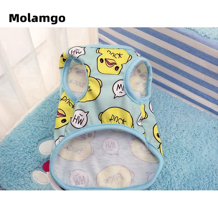 Áo thun không tay cho thú cưng in họa tiết chú vịt dễ thương