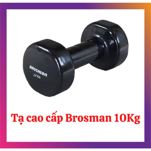 Tạ sắt Brosman 10kg nhập khẩu cao cấp màu đen