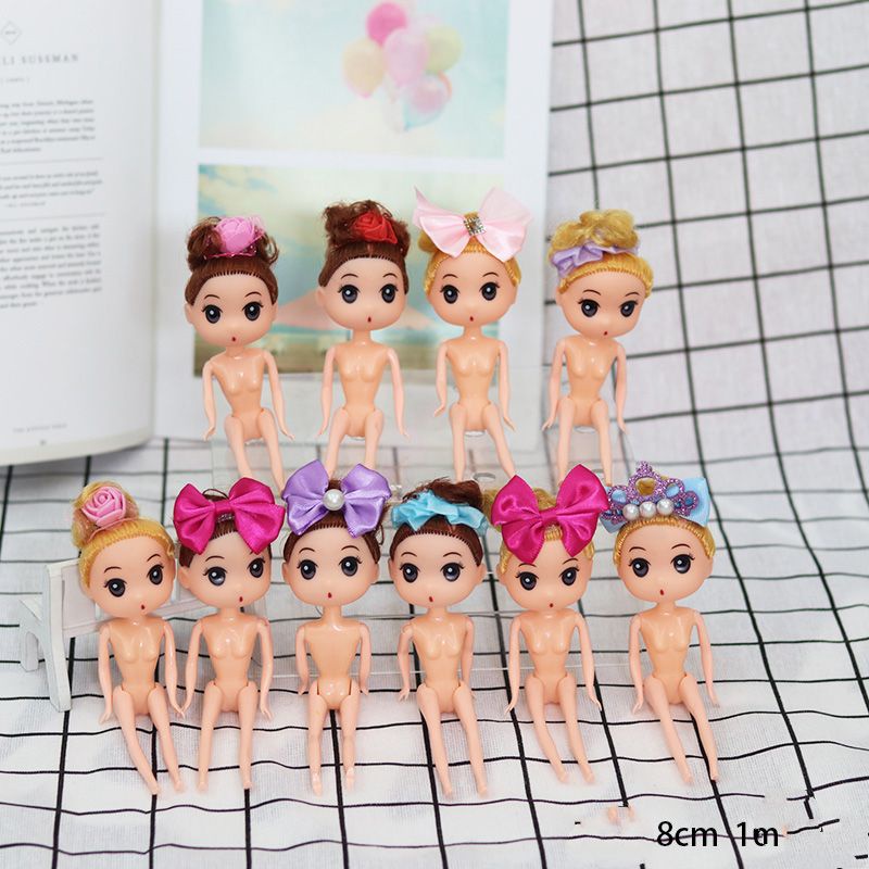 Búp bê chibi không váy trang trí bánh kem, phụ kiện bánh sinh nhật