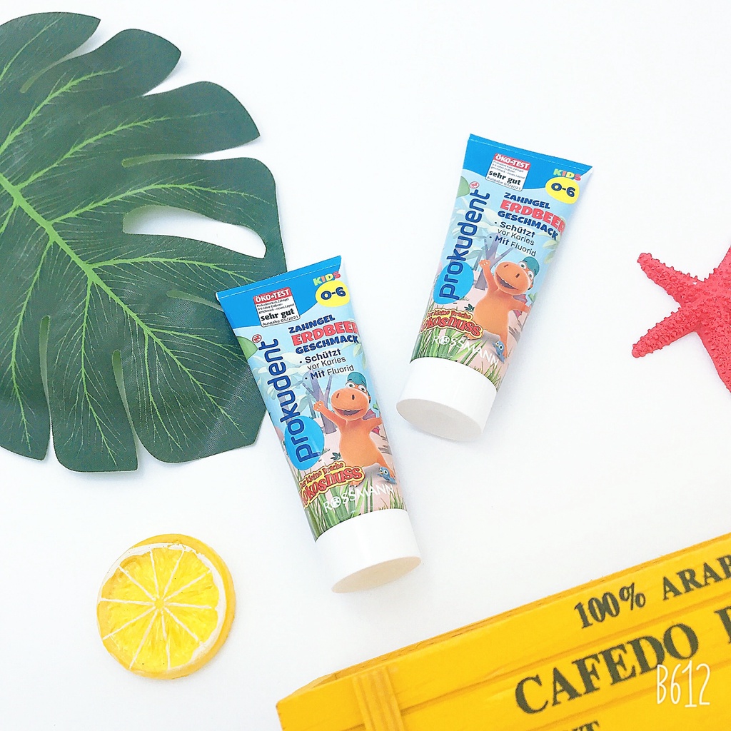 🍓🍓 Kem đánh răng Hương Dâu cho Trẻ Em từ 0-6 tuổi Prokudent Rossmann Đức 75ml