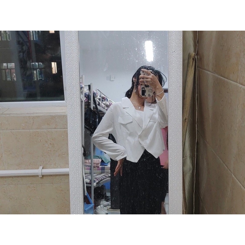 Áo blazer dài tay dáng ngắn áo croptop