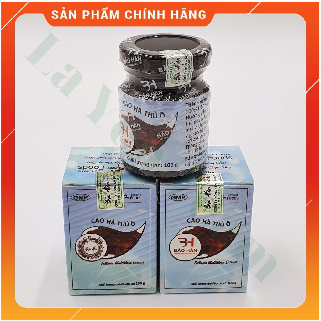 SIÊU GIẢM GIÁ [CHÍNH HÃNG] Cao Hà Thủ Ô Bảo Hân ⚡️𝐅𝐑𝐄𝐄 𝐒𝐇𝐈𝐏⚡️ Liệu Trình 2 Lọ 100g Xanh Tóc Đỏ Da Cùng La Yến Te