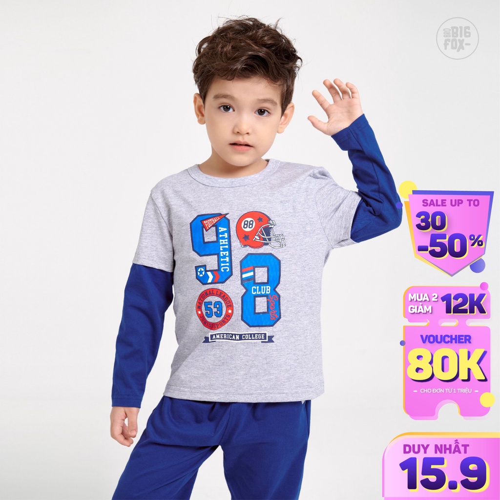 Bộ quần áo thu đông cho bé trai bé gái BIGFOX - MISS MEOW bộ đồ dài tay cho trẻ em nam từ 2,3,4,5,8 tuổi