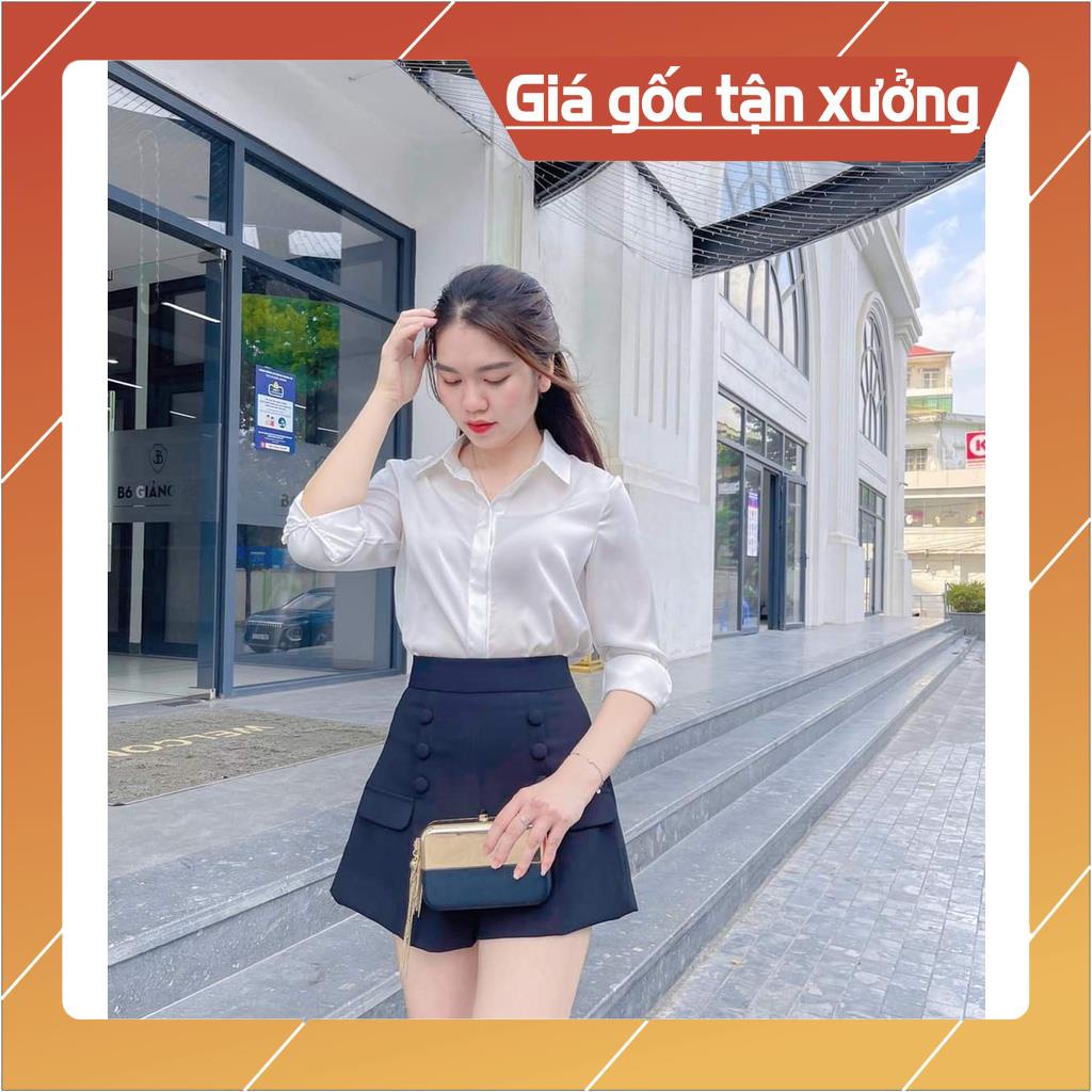[Chất lượng số 1] Áo sơ mi nữ công sở cao cấp kiểu Hàn Quốc trơn tay dài màu Trắng+ Đen +Xám+ Xanh+Nâu GLORIA SHOP SM-02