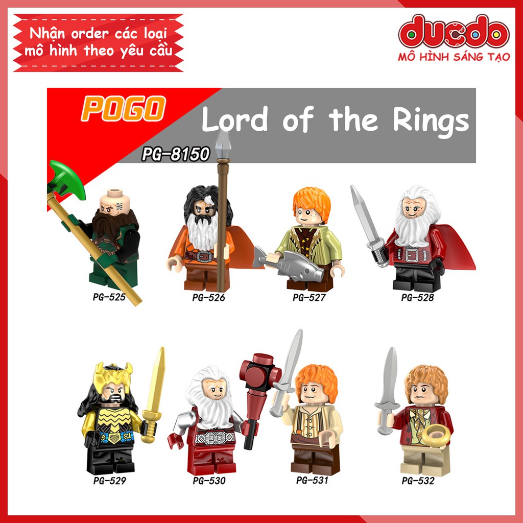 Minifigures nhân vật phim Chúa Tể Những Chiếc Nhẫn tuyệt đẹp - Đồ chơi Lắp ghép Xếp hình Mô hình Mini POGO PG 8150