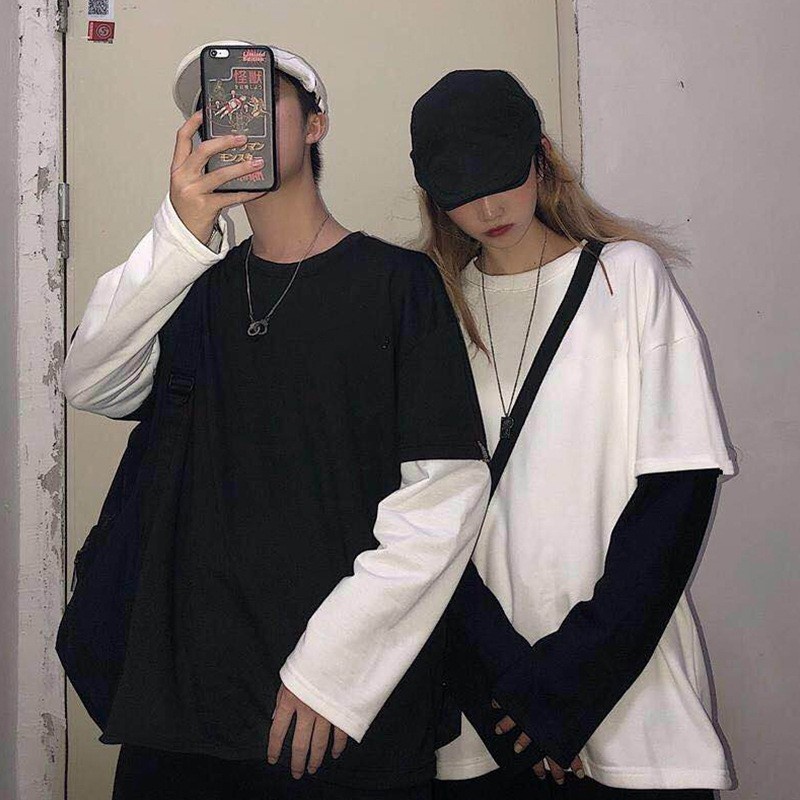 Áo Thun Nam Nữ dài tay Unisex form rộng đôi [AKI}