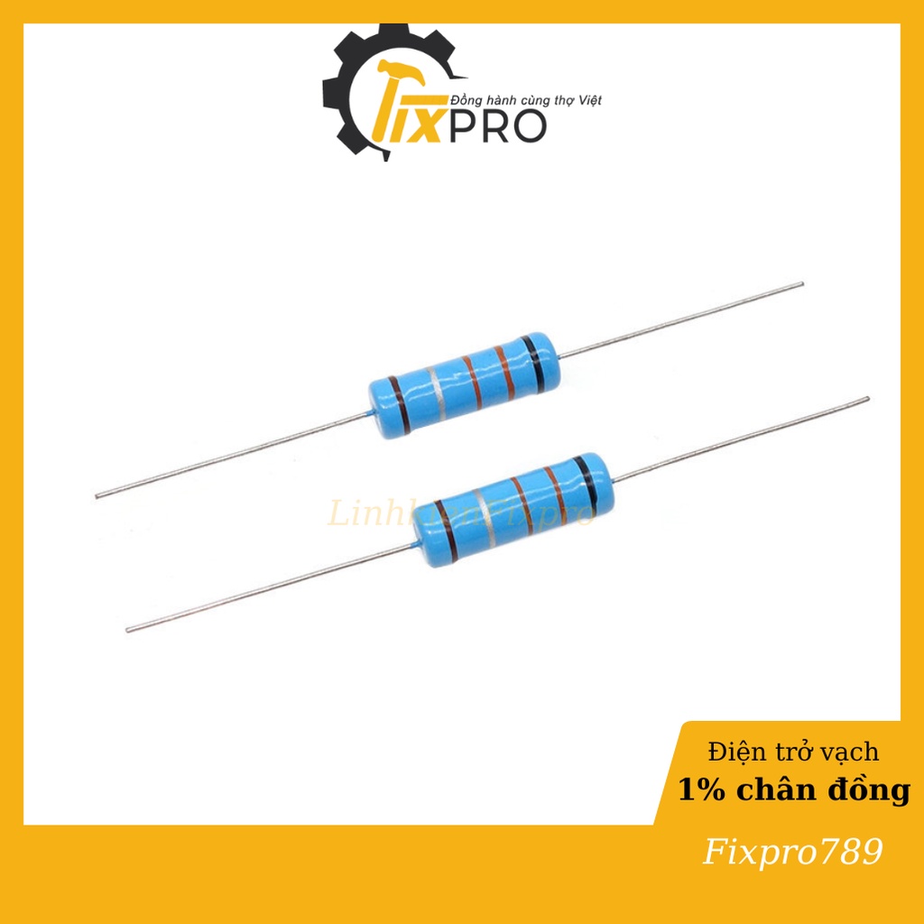 Điện trở 2W 5.1R/5.1K/5.6R/5.6K/51R/51K/56R/500R/510R/510K/560R  1% chân đồng (túi 10 con)