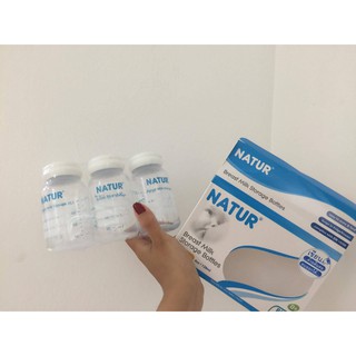 Bộ 3 bình trữ sữa Natur 120ml - Thái Lan