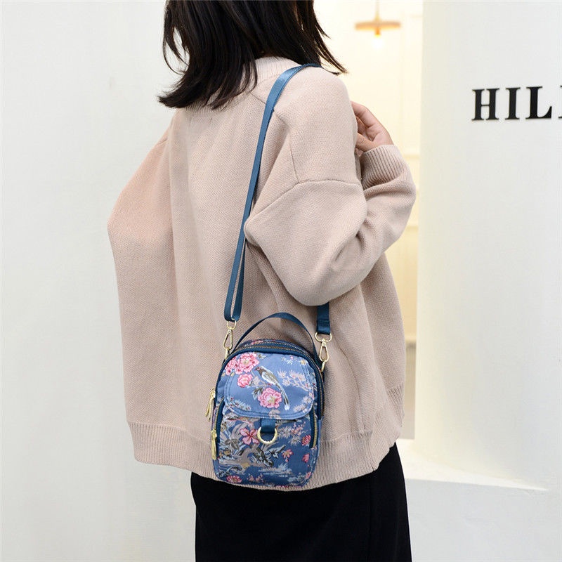 Túi Đeo Chéo Vải Oxford Mini Đựng Điện Thoại/Tiền Xinh Xắn Cho Nữ