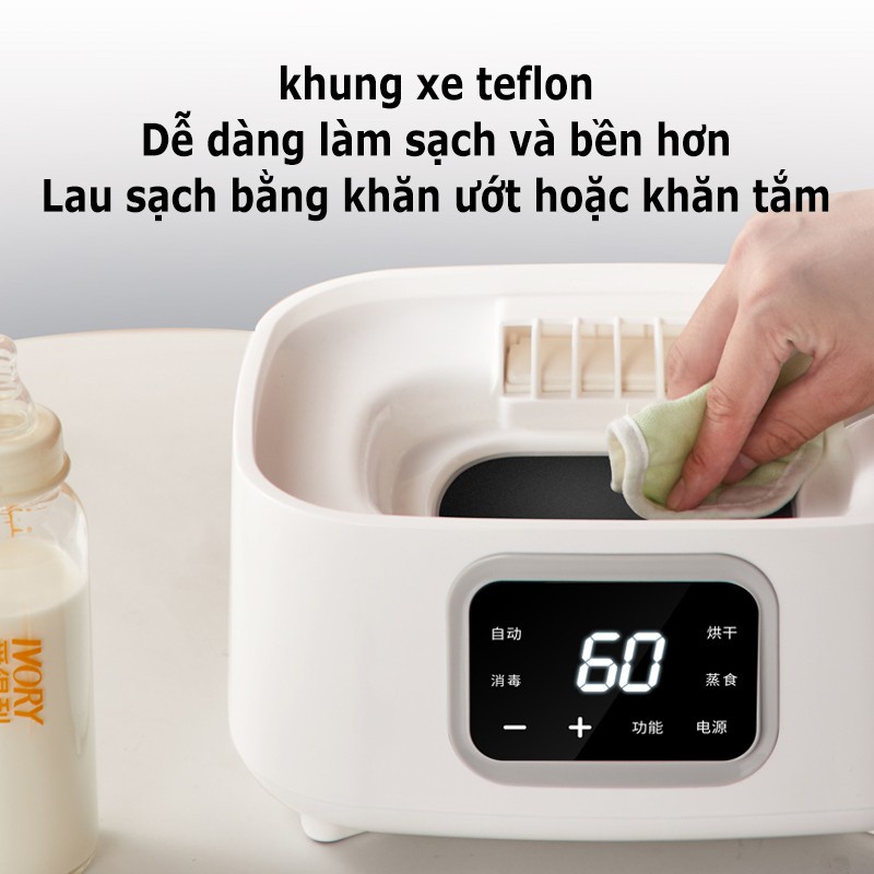 Máy tiệt trùng sấy khô bình sữa cho bé - Chứa được 8 bình sữa, dung tích lớn, vệ sinh dễ dàng - BH 12 THÁNG
