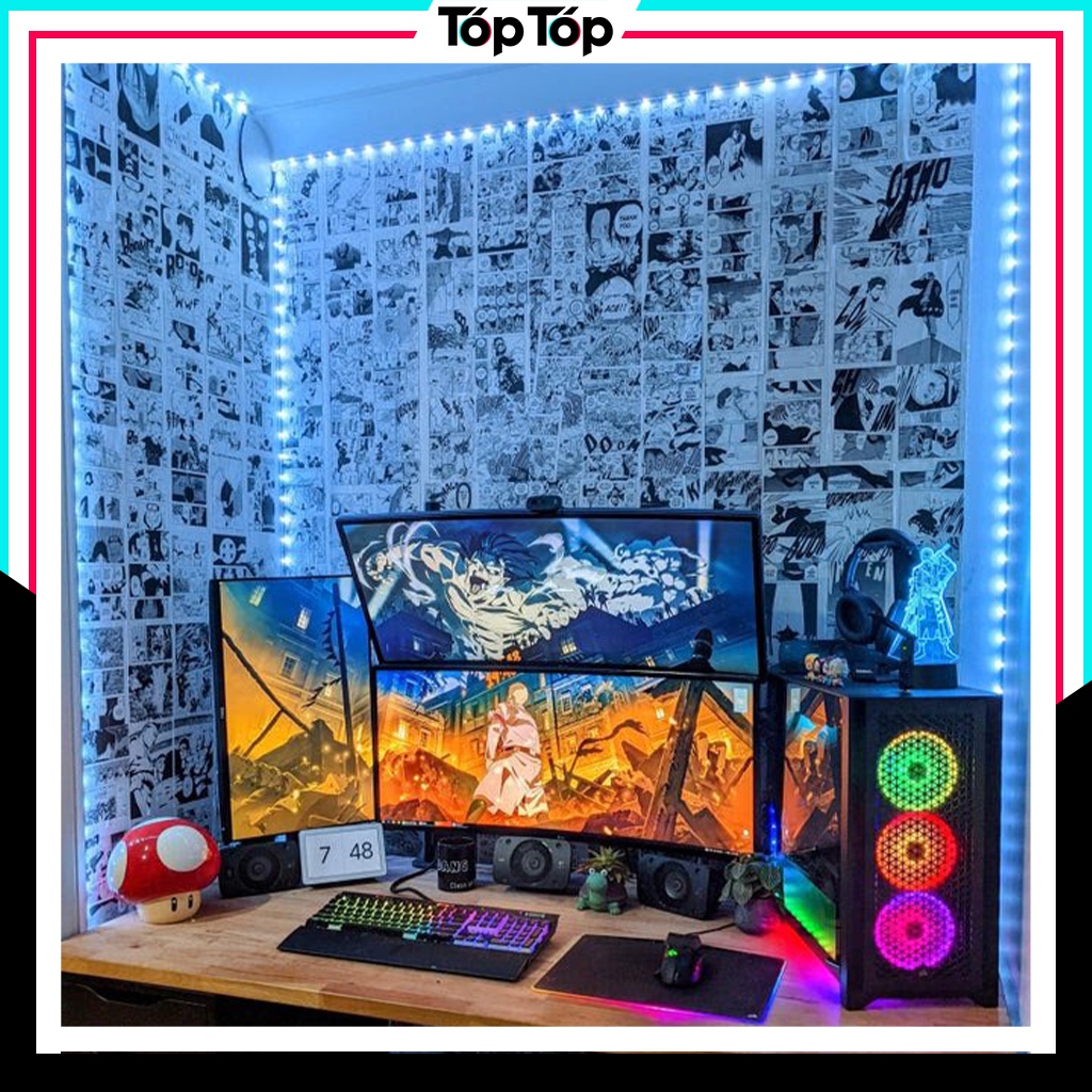 Tranh dán tường poster anime, manga wall giấy dán tường anime decor góc học tập làm việc ANM02