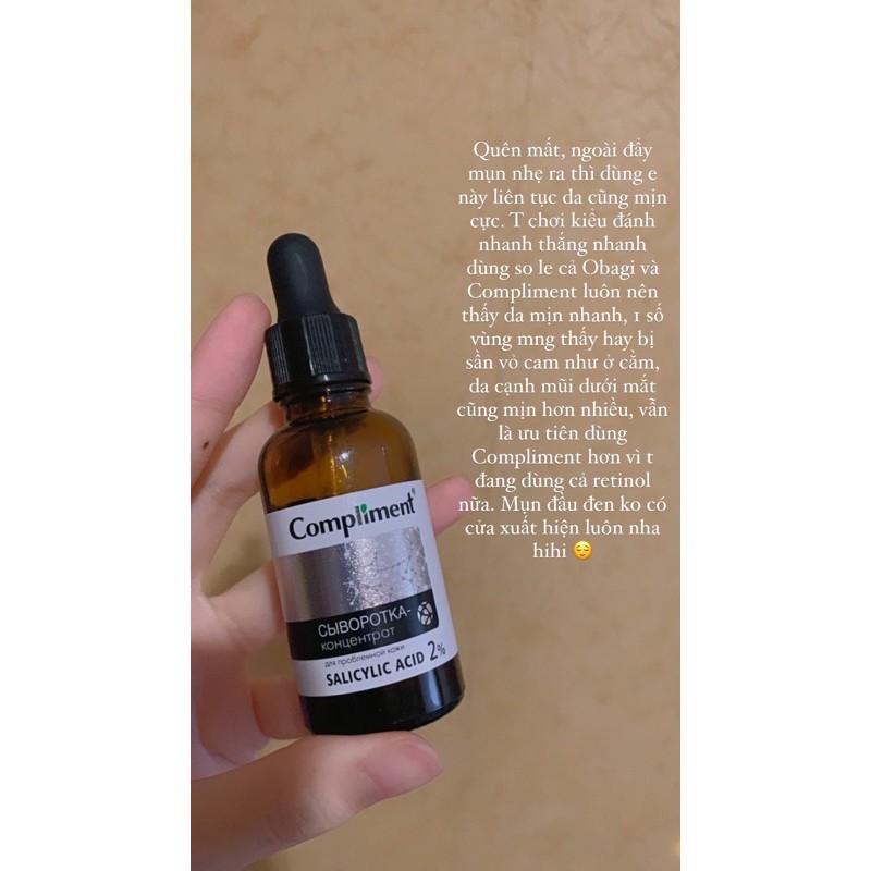 Serum Compliment BHA 2% - làm sạch da, giảm mụn ẩn