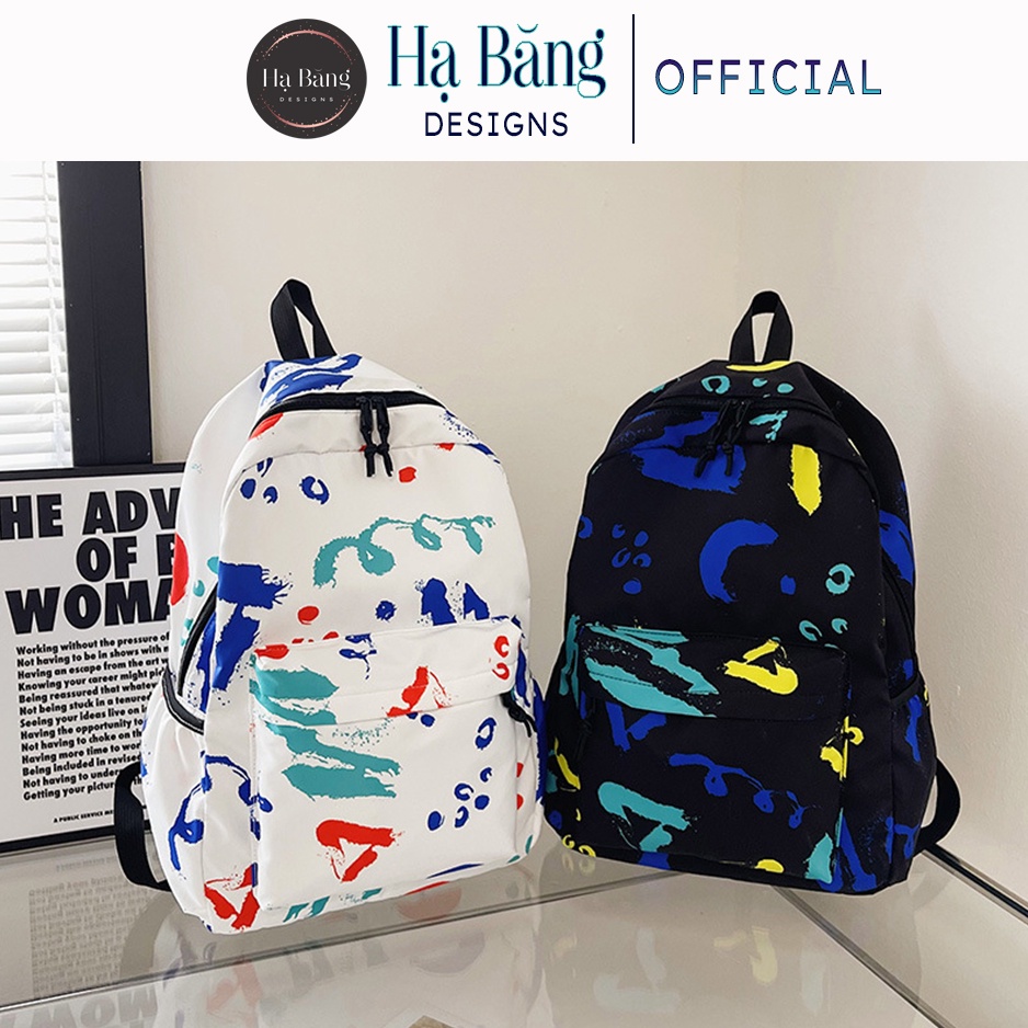 Balo Đi Học Hạ Băng Designs Nhiều Ngăn Mẫu Graffiti Phong Cách Nhật Bản