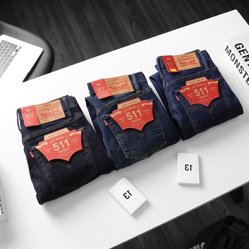 Quần Jean Nam cambodia Levi mẫu mới 2021-ống đứng jean co giản Hải An Jeans