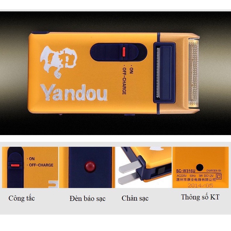 Máy cạo râu Yandou - Tặng Bộ Màn &amp; Lưỡi (Hàng nội địa)