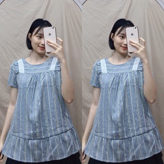 Áo bầu xinh  HA471 chất thô kẻ sọc
