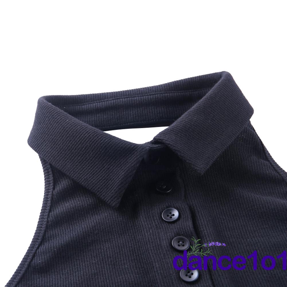 Áo lửng 3 lỗ cổ V dáng ôm 1 màu thời trang cho nữ