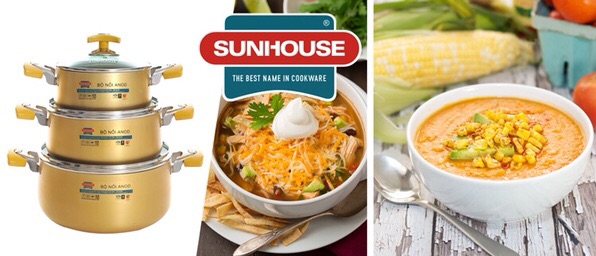 Bộ 3 nồi Anod Sunhouse SH8834 Siêu Bền Đẹp 18cm-22cm-26cm