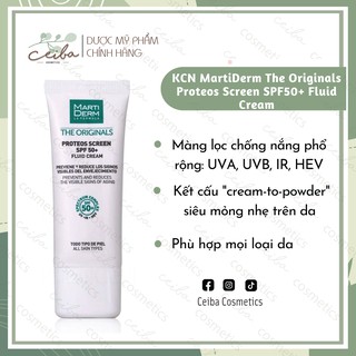 [HÀNG C.ÔNG T.Y] Kem chống nắng phổ rộng kiềm dầu MARTIDERM The Originals Proteos Screen SPF50+ Fluid Cream 40ml