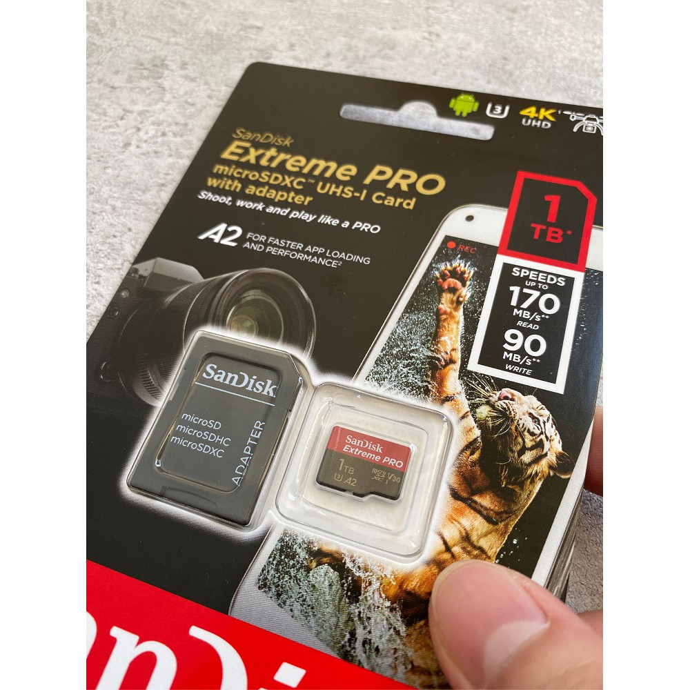 Thẻ nhớ MicroSDXC SanDisk Extreme Pro V30 U3 4K A2 1TB R170MB/s W90MB/s (Đen)