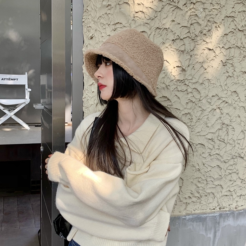 Nón Tai Bèo Chất Liệu Len Lông Cừu Dày Dặn Màu Trơn Phong Cách Hàn Quốc Thời Trang Thu Đông Cho Nữ