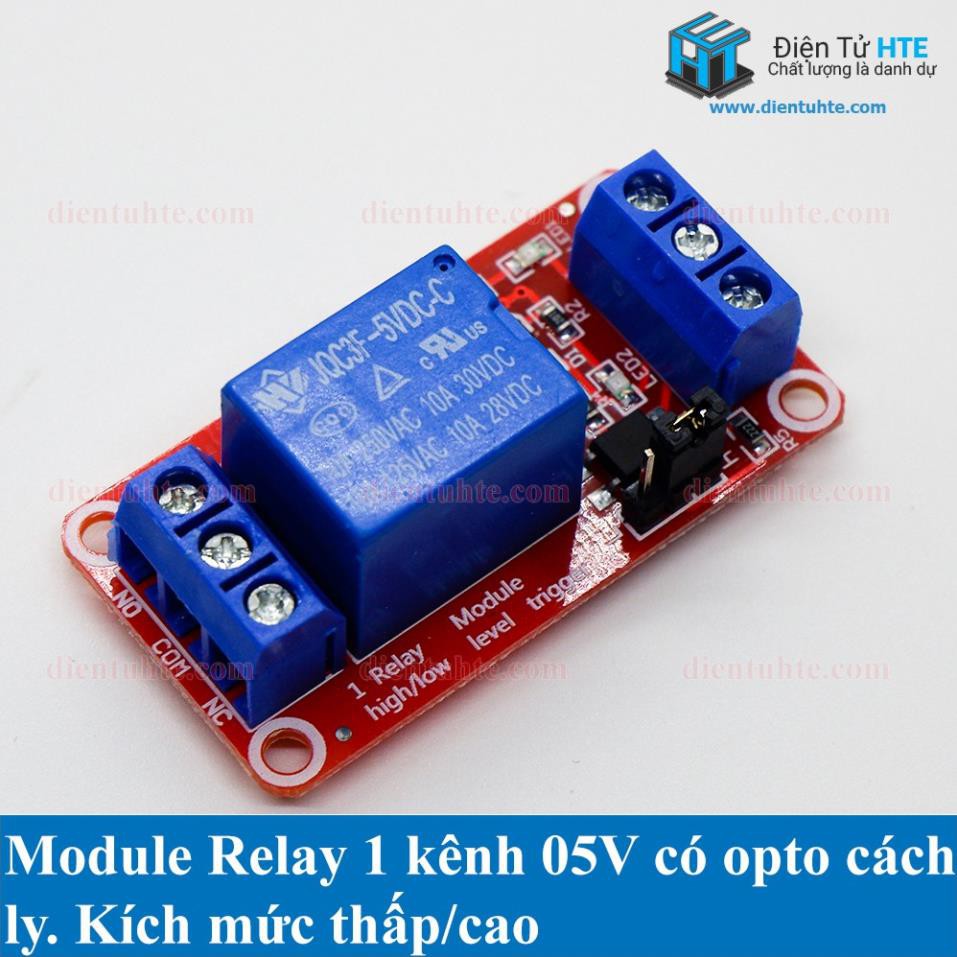 Module relay 1 kênh có opto cách ly kích mức cao - thấp