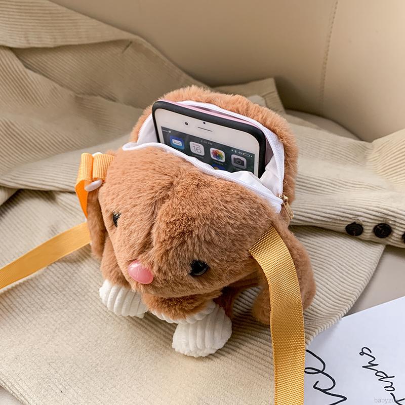 Children Girls Cute Plush Rabbit Design Cross-body bag
