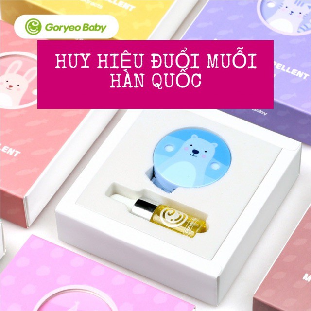 Huy hiệu đuổi muỗi GORYEO BABY HÀN QUỐC tinh dầu xả chanhbán chạy nhất shopee