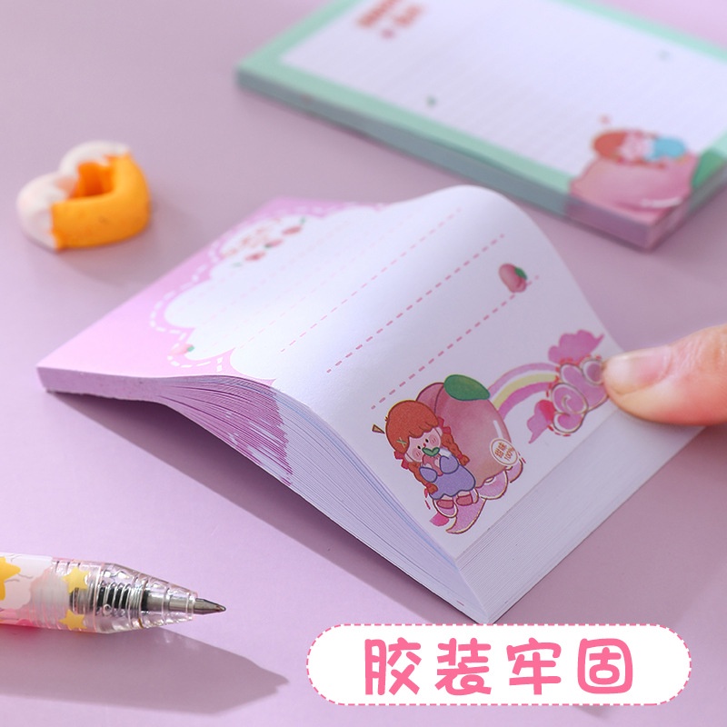 [25 Mẫu] Giấy Note 100 Tờ Cô Bé Gấu Thỏ Cute Nhiều Màu Dành Cho Học Sinh Tập Giấy Nhớ Ghi Chú Nhiều Màu Cute Sinh Viên