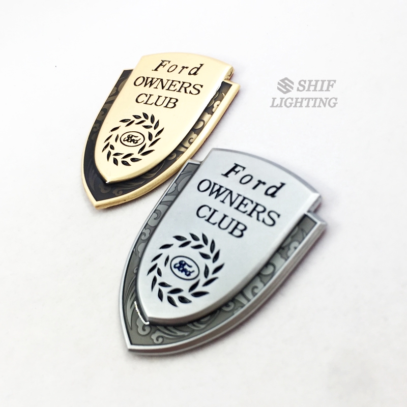 Logo dán trang trí xe hơi khắc chữ Ford OWNERS CLUB bằng kim loại cho xe FORD