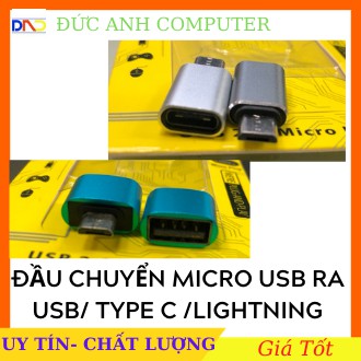 [Mã ELFLASH3 hoàn 10K xu đơn 20K] Đầu chuyển cổng Micro USB sang Type C / USB / Lightning LOẠI TỐT