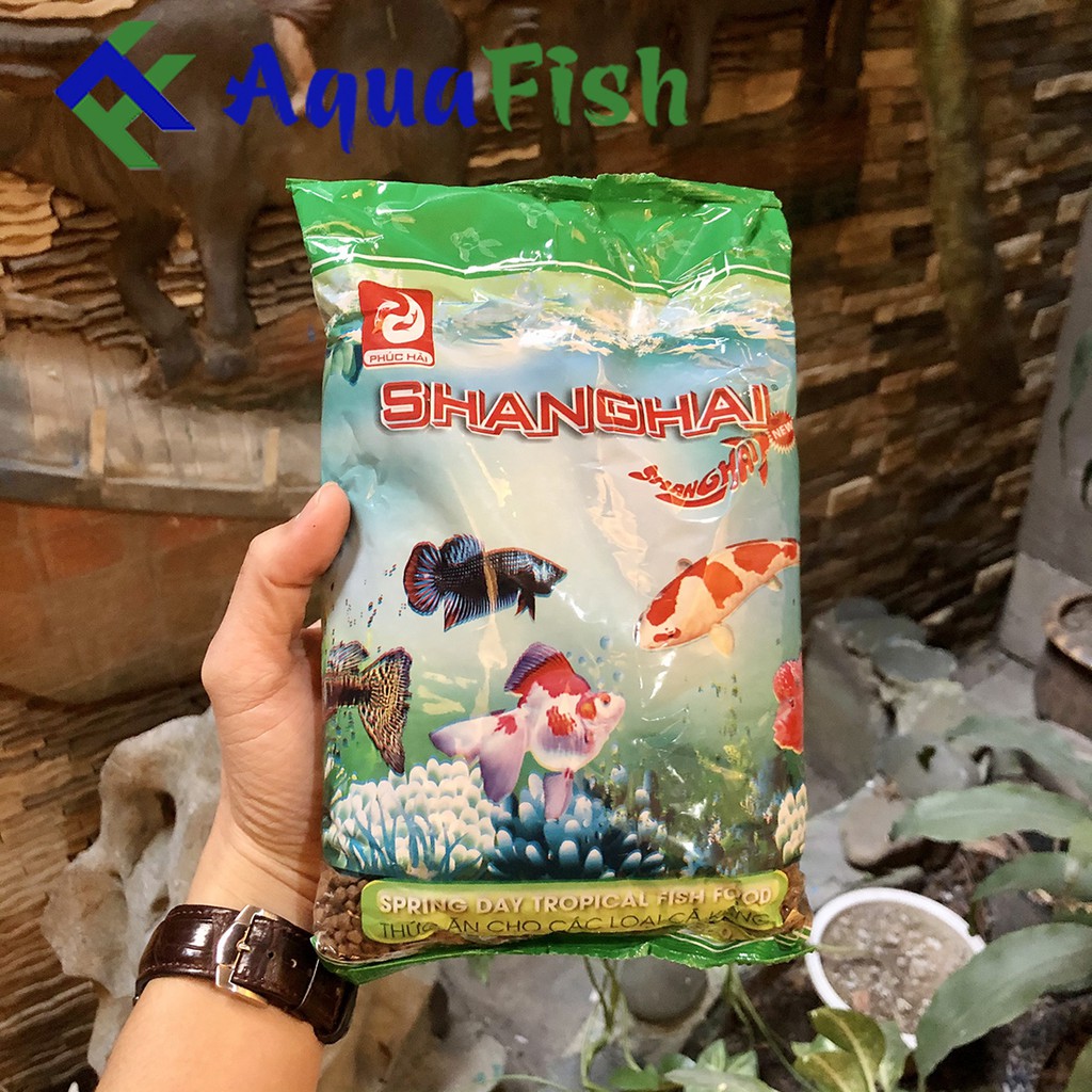Thức Ăn Cho Cá Cảnh ShangHai gói 500g ( hạt vừa phù hợp cho mọi loại cá cảnh )