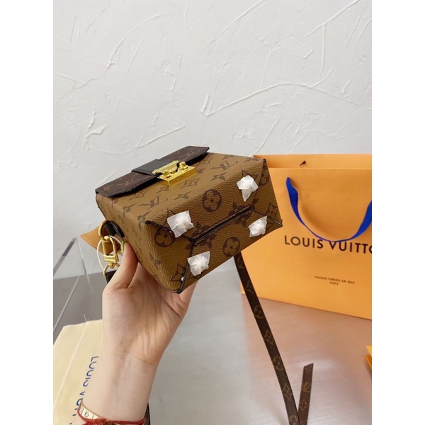 Túi W266-18 LV OPhidia mở nắp hoa nâu da đẹp fullbox nguyên seal