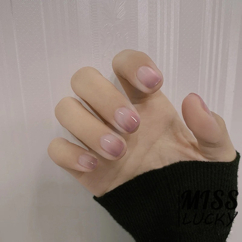 Set 24 móng tay giả màu gradient kèm keo dán tiện dụng